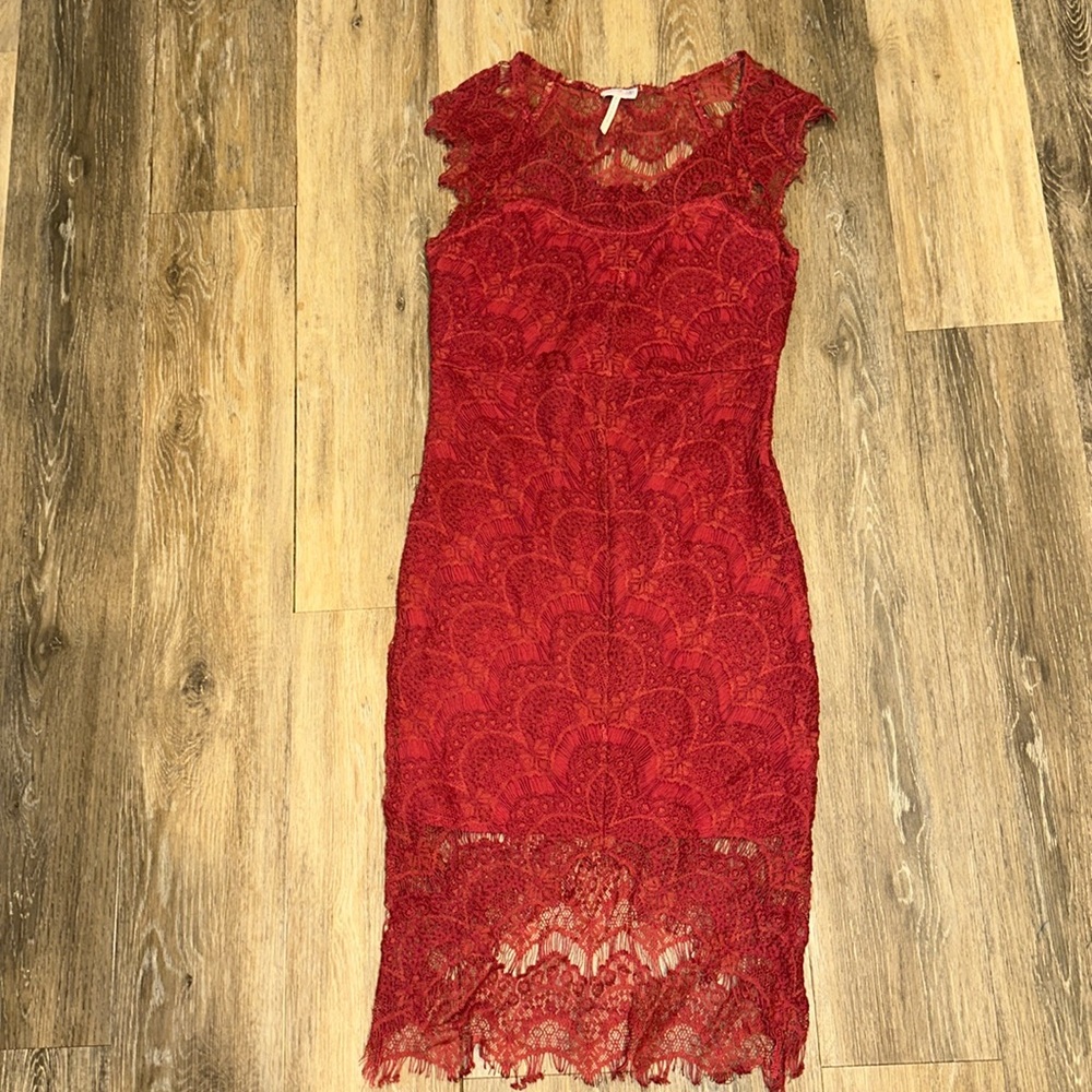 Beautiful, wine colored, lace Free People dress XS